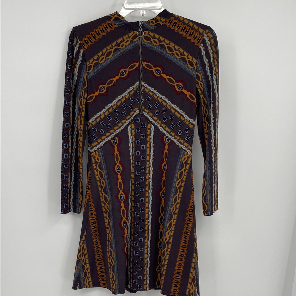 Free People Stella Retro Stretch Crepe Jersey Mini Dress XS Groovy Indie Hippie - Picture 11 of 12